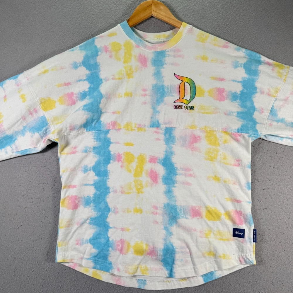 Disneyland Shaved Ice Spirit Jersey Long Sleeve T-Shirt Womens XS‎ White Tie Dye